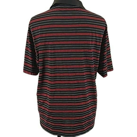 Fila Sport Men's Athletics Red & Black Striped Short Sleeve Polo Shirt - Picture 4 of 6
